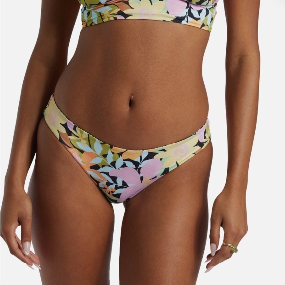 Billabong Floral Bikini in Black with Pastel Yellow, Pink & Green - Picture 2 of 13